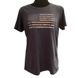 Life‎ Is Good Women's American Flag Short Sleeve Crusher Tee Size M